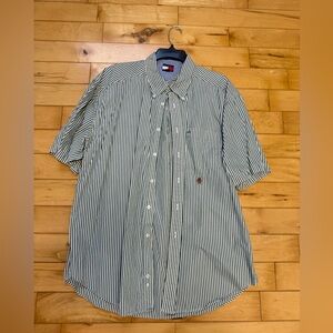 Tommy Hilfiger Men's Casual Striped Shirt - Black and White